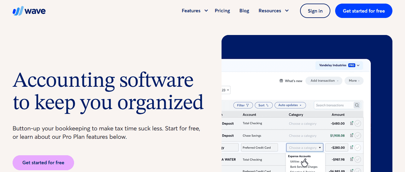 wave accounting - Bookkeeping Services for Startups