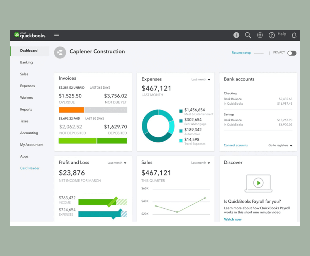QuickBooks is an alternative to Fondo for bookkeeping and accounting