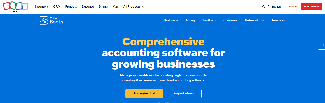 zoho books - Organizing Small Business Bookkeeping